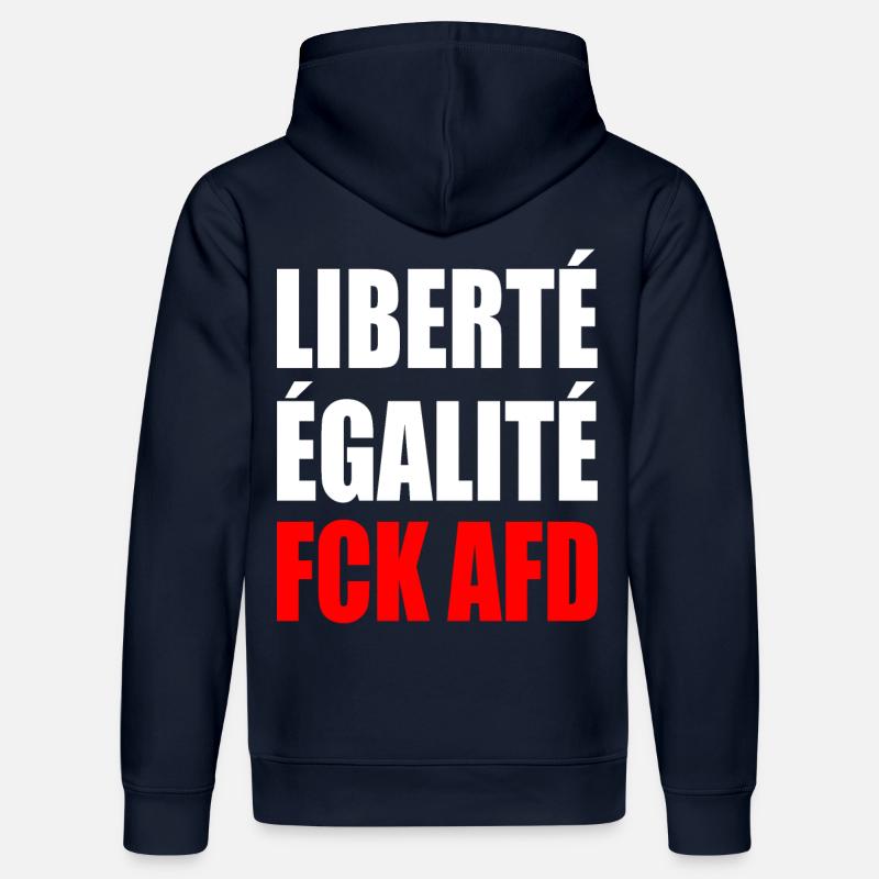 Liberté Égalité fck afd - Stanley/Stella Unisex Bio-Hoodie DRUMMER - French Navy