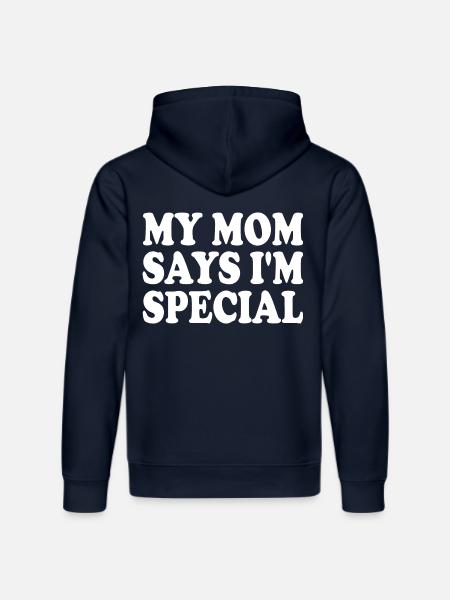 my mom says im special - Ekologisk luvtröja DRUMMER unisex från Stanley/Stella - marinblå