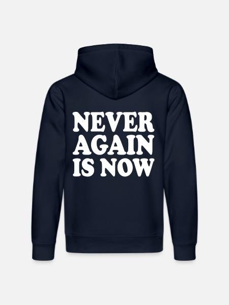 Never again is now - Sweat à capuche bio DRUMMER Stanley/Stella Unisexe - bleu marine