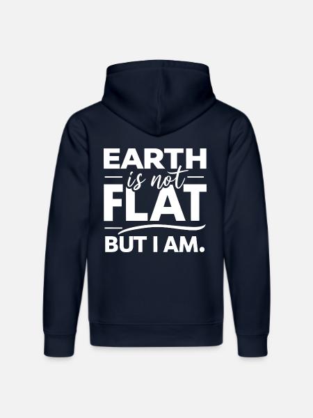 Satire Flat Earth Ironic Jokes - Stanley/Stella DRUMMER Unisex Organic Hoodie - french navy
