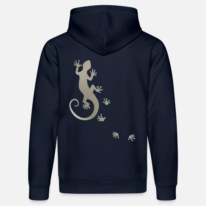 gecko courant argent - Sweat à capuche bio DRUMMER Stanley/Stella Unisexe - bleu marine