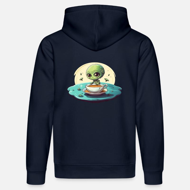 grünes alien kaffee kaffeetrinker - Stanley/Stella Unisex Bio-Hoodie DRUMMER  - French Navy