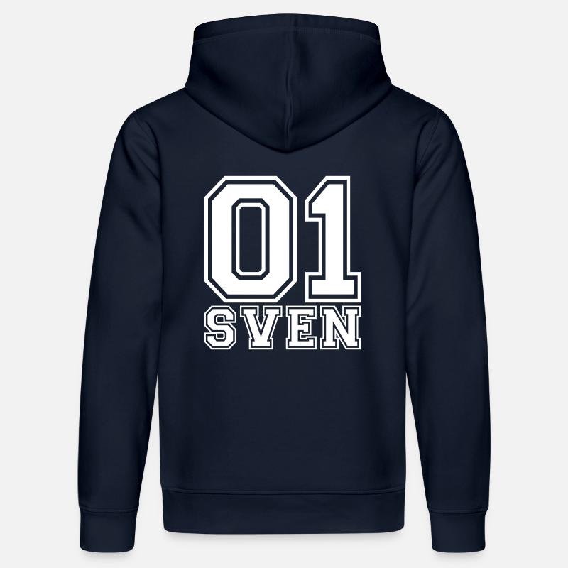 Sven - Nom - Sweat à capuche bio DRUMMER Stanley/Stella Unisexe - bleu marine