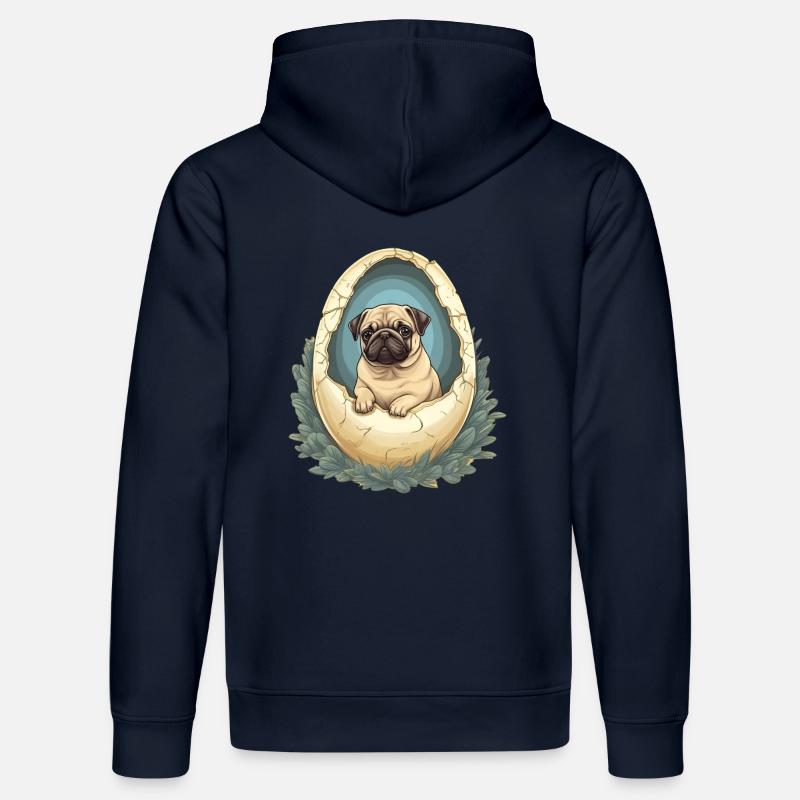 Carlin Hatches de Eggshell - Mignon - Sweat à capuche bio DRUMMER Stanley/Stella Unisexe - bleu marine