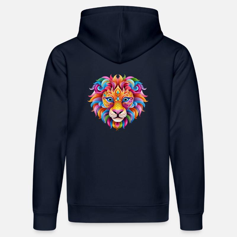 Mardi Gras Löwe - Comic-Stil - Stanley/Stella Unisex Bio-Hoodie DRUMMER  - French Navy