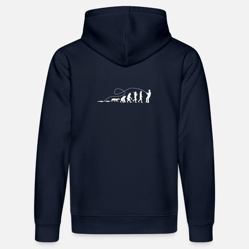 Evolution Angler TShirt - Stanley/Stella DRUMMER Unisex Organic Hoodie - french navy