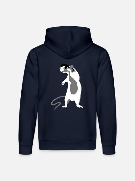 Rata con gafas de sol - Sudadera con capucha ecológica unisex DRUMMER de Stanley/Stella - azul marino