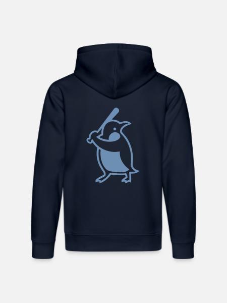 Penguin Baseball Player Silhouette - Stanley/Stella DRUMMER Unisex Organic Hoodie - french navy