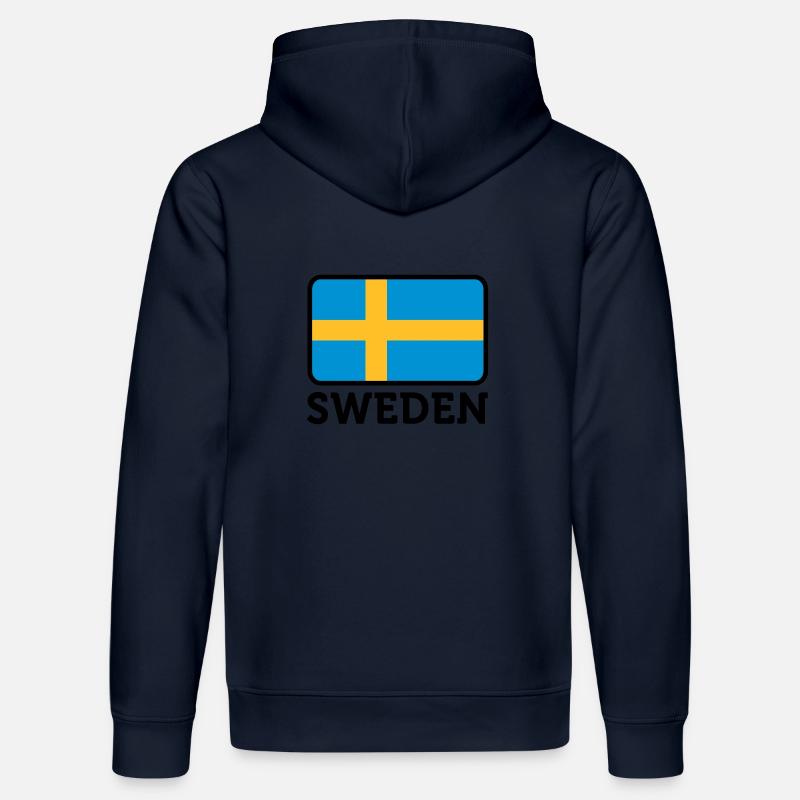 Drapeau national de la Suède - Sweat à capuche bio DRUMMER Stanley/Stella Unisexe - bleu marine