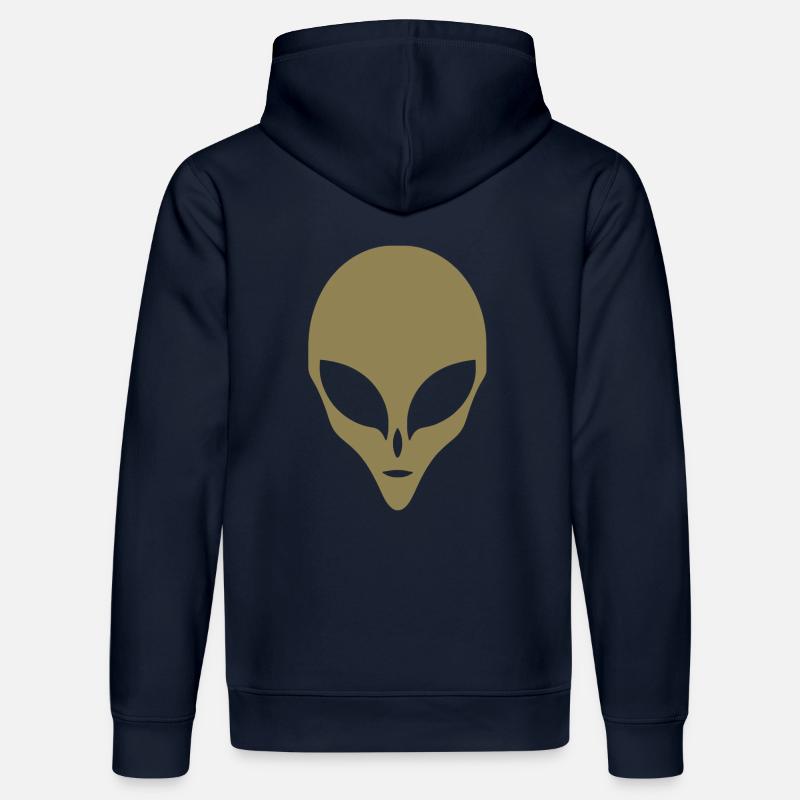 Alien Silhouette Tête Visage - Sweat à capuche bio DRUMMER Stanley/Stella Unisexe - bleu marine