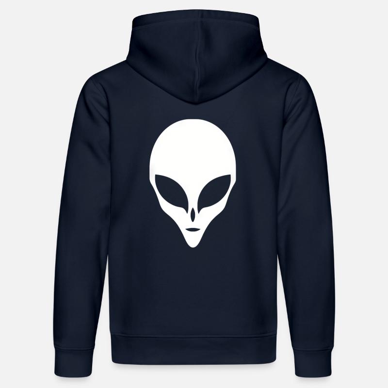Alien Silhouette Tête Visage - Sweat à capuche bio DRUMMER Stanley/Stella Unisexe - bleu marine
