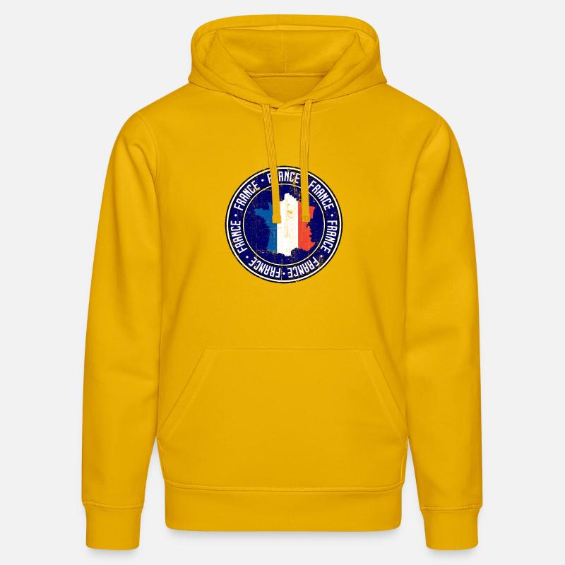 Emblème du drapeau français - Sweat à capuche bio DRUMMER Stanley/Stella Unisexe - jaune spectre