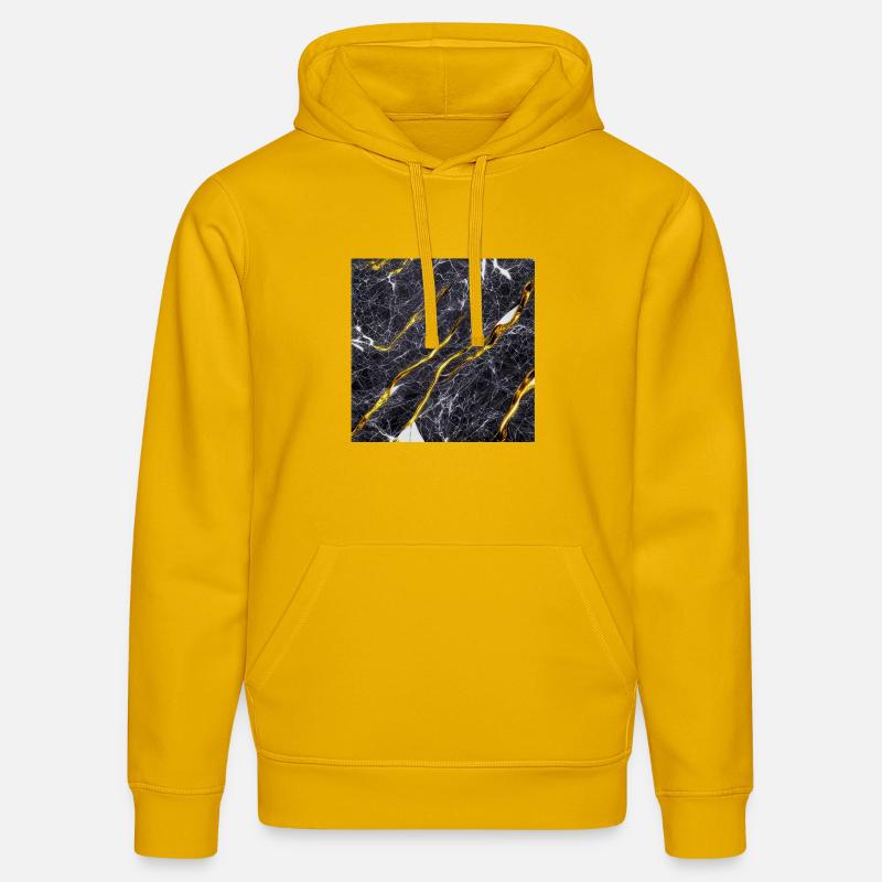 Marbre Texture Or Noir - Sweat à capuche bio DRUMMER Stanley/Stella Unisexe - jaune spectre
