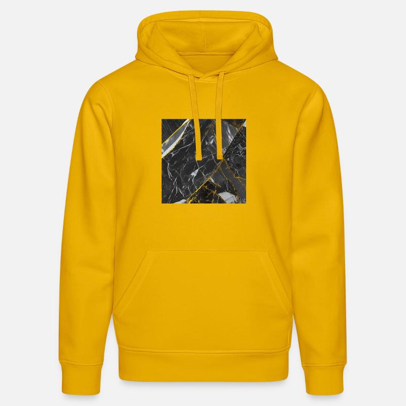 Marbre Texture Or Noir - Sweat à capuche bio DRUMMER Stanley/Stella Unisexe - jaune spectre