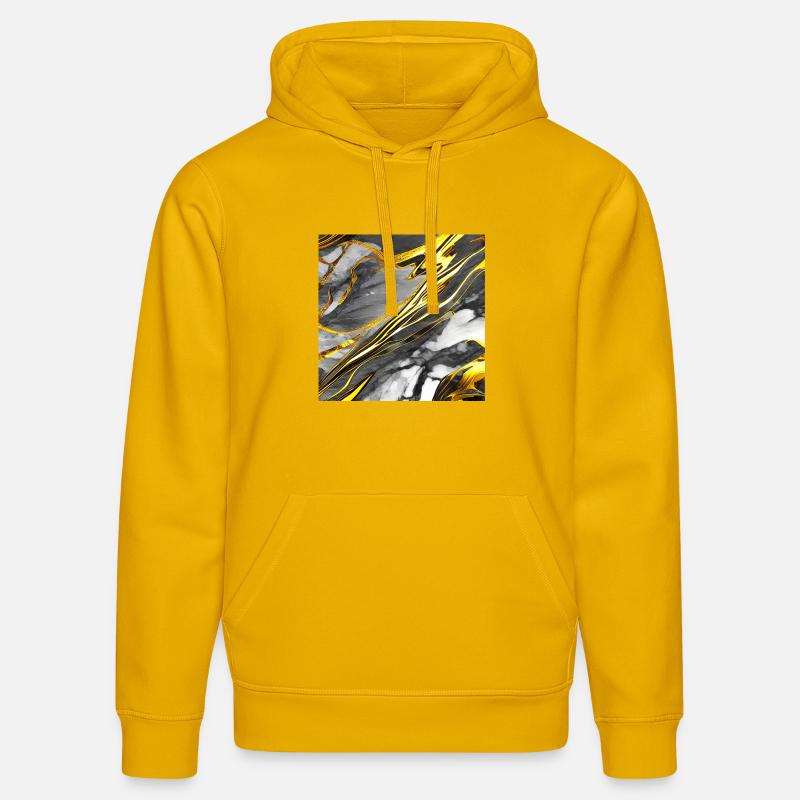 Marbre Texture Or Noir - Sweat à capuche bio DRUMMER Stanley/Stella Unisexe - jaune spectre