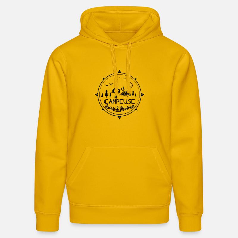 campeuse rieuse heureuse - Sweat à capuche bio DRUMMER Stanley/Stella Unisexe - jaune spectre