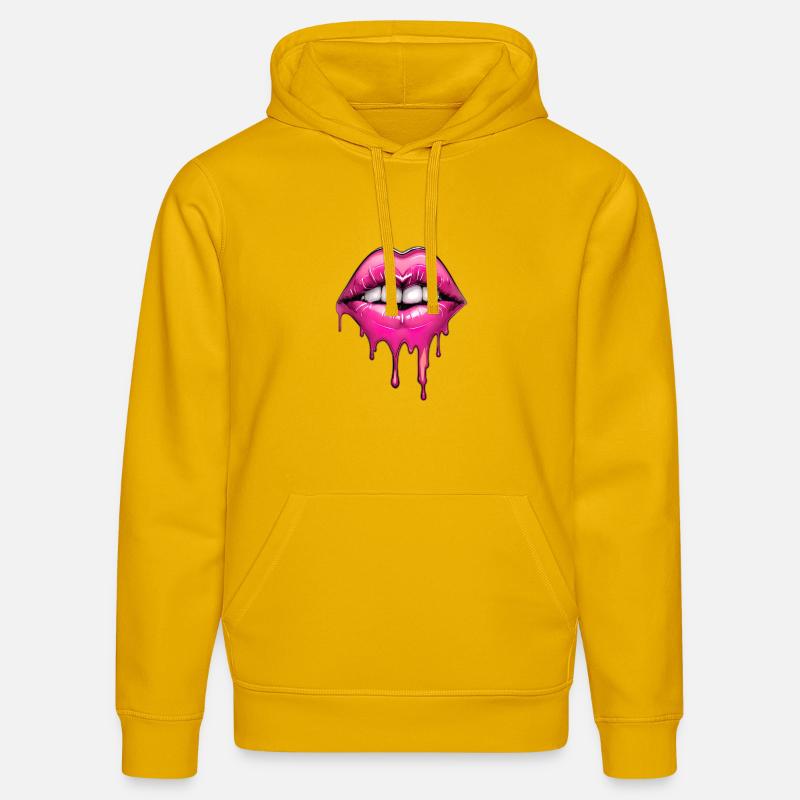 Lips - Stanley/Stella DRUMMER Unisex Organic Hoodie - spectra yellow
