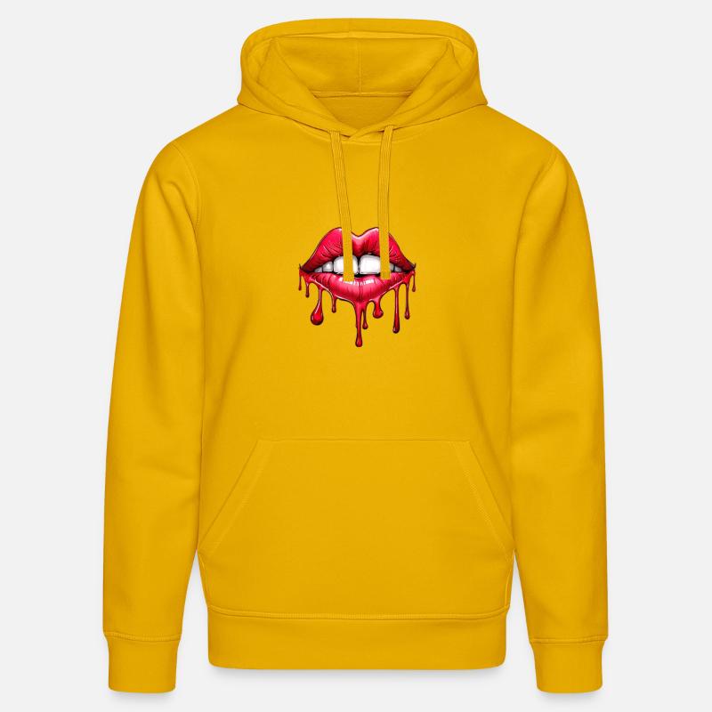 Lips - Stanley/Stella DRUMMER Unisex Organic Hoodie - spectra yellow