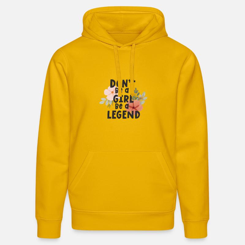 Sei kein Mädchen, sei eine Legende - Stanley/Stella Unisex Bio-Hoodie DRUMMER  - Spektralgelb