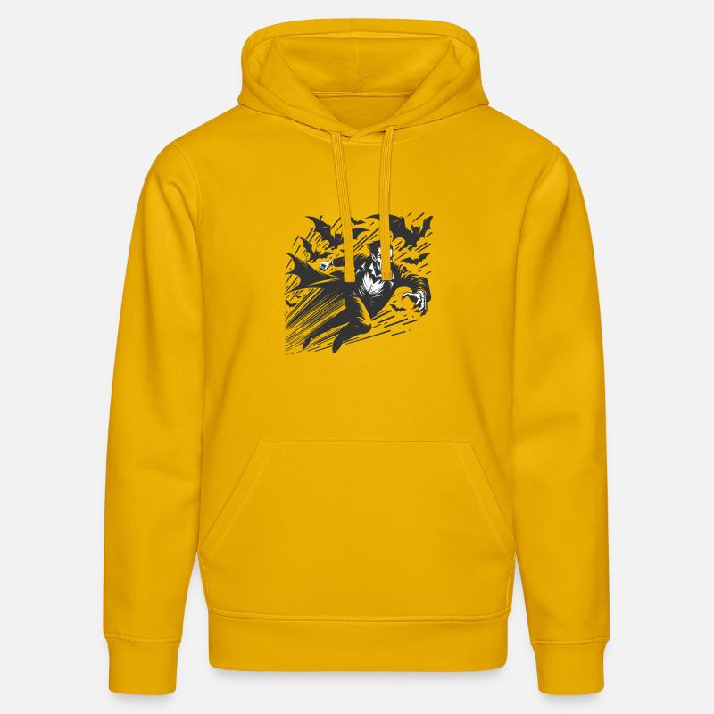Vampire Bat Monstre Comte Effrayant - Sweat à capuche bio DRUMMER Stanley/Stella Unisexe - jaune spectre