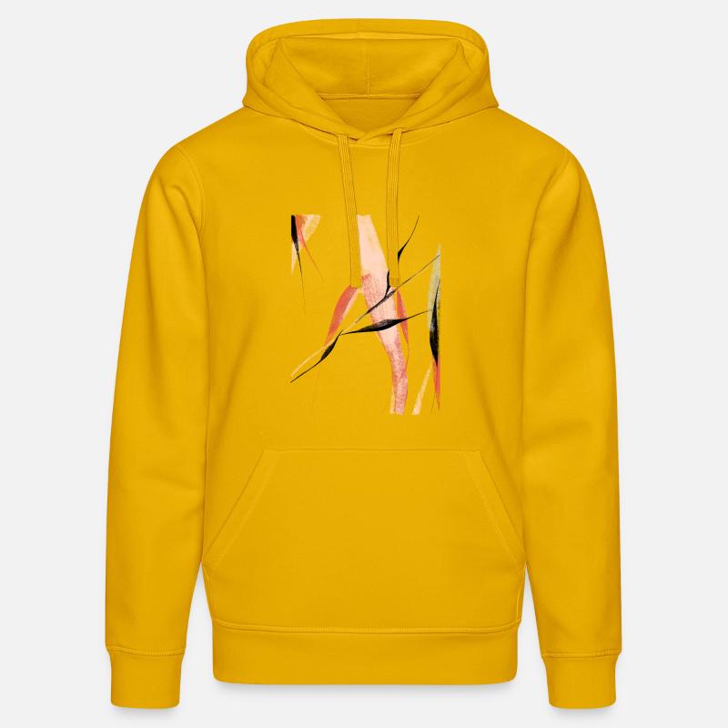 Branches de saule abstraites - Sweat à capuche bio DRUMMER Stanley/Stella Unisexe - jaune spectre