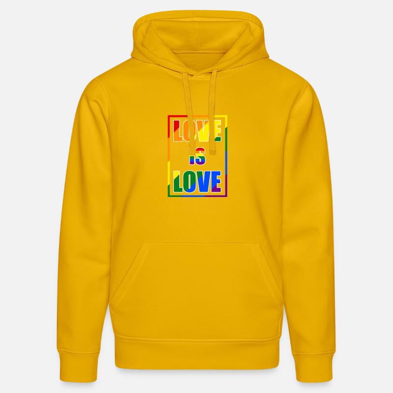Déclaration de fierté amoureuse - Sweat à capuche bio DRUMMER Stanley/Stella Unisexe - jaune spectre
