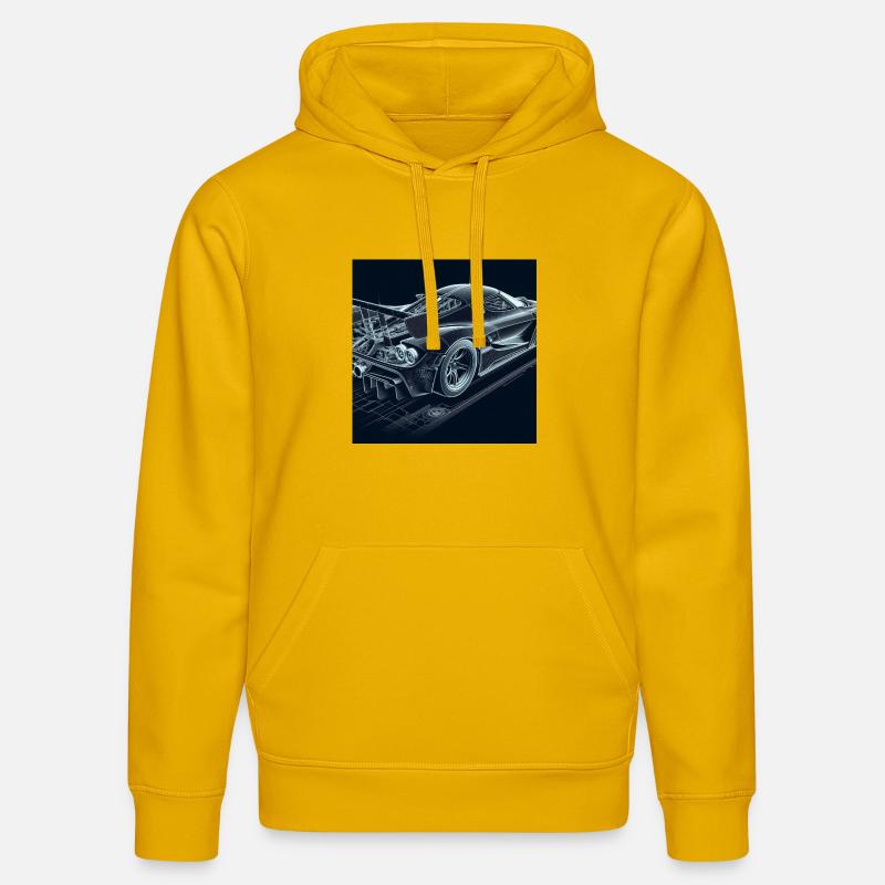 Vision de la voiture de course Blueprint - Sweat à capuche bio DRUMMER Stanley/Stella Unisexe - jaune spectre