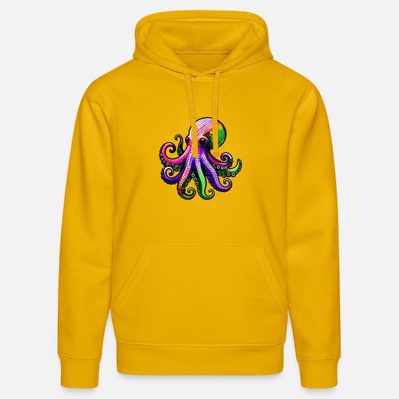 Pieuvre - Sweat à capuche bio DRUMMER Stanley/Stella Unisexe - jaune spectre