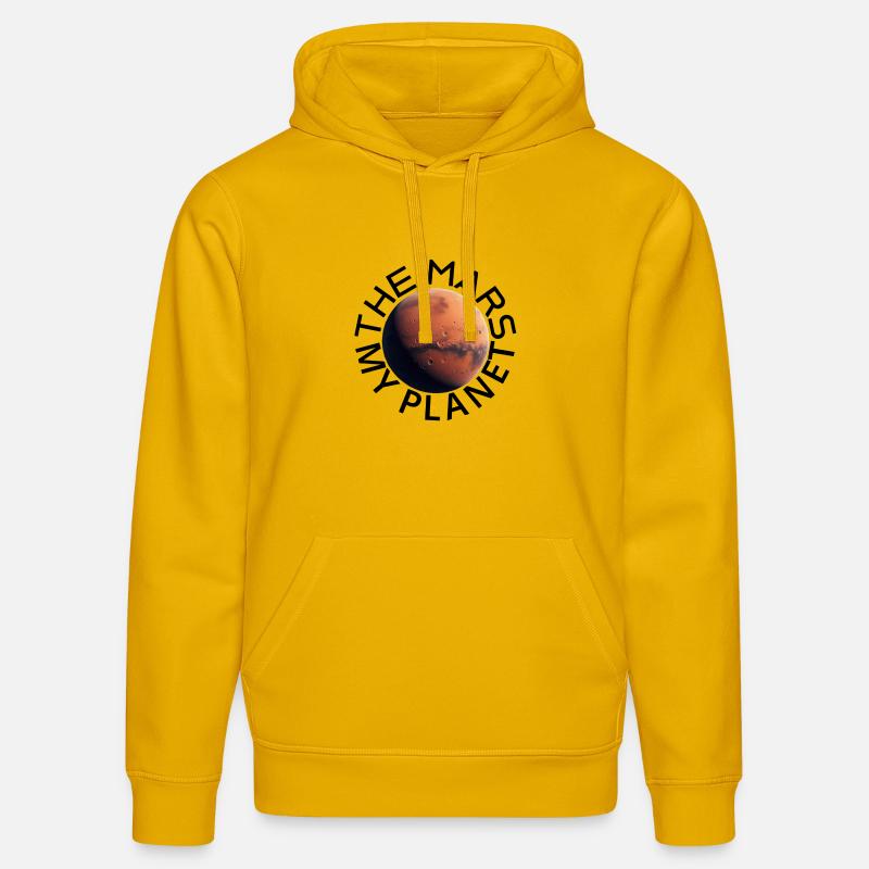 Surface martienne avec cratères - Sweat à capuche bio DRUMMER Stanley/Stella Unisexe - jaune spectre