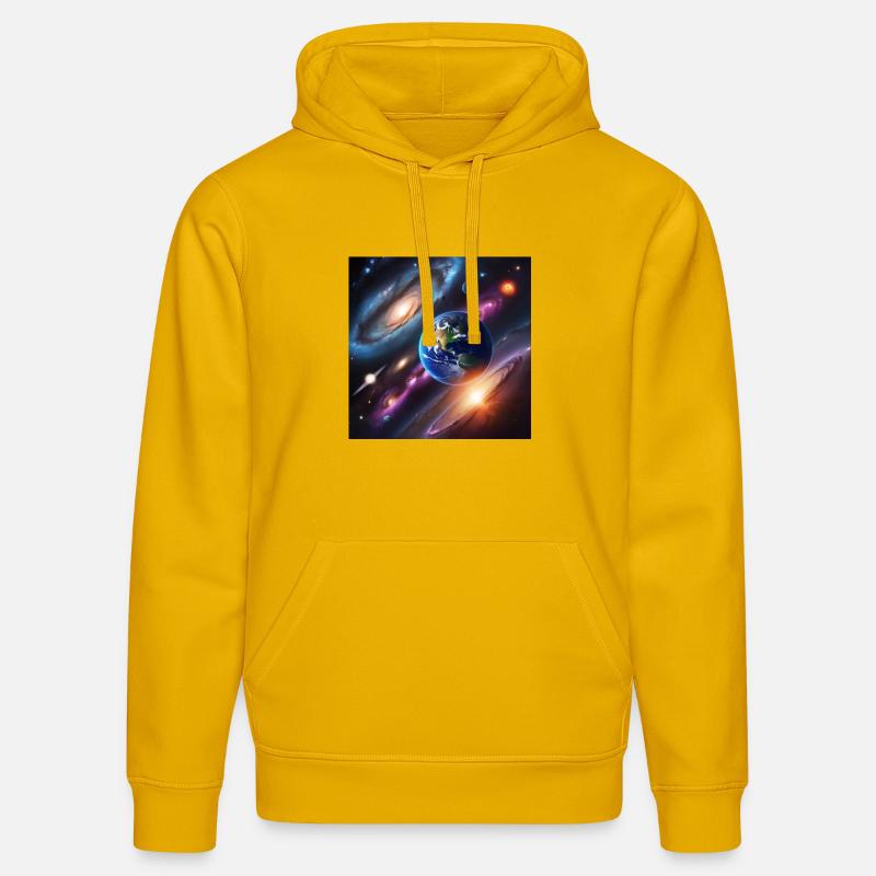 Système solaire / Solar System - Sweat à capuche bio DRUMMER Stanley/Stella Unisexe - jaune spectre