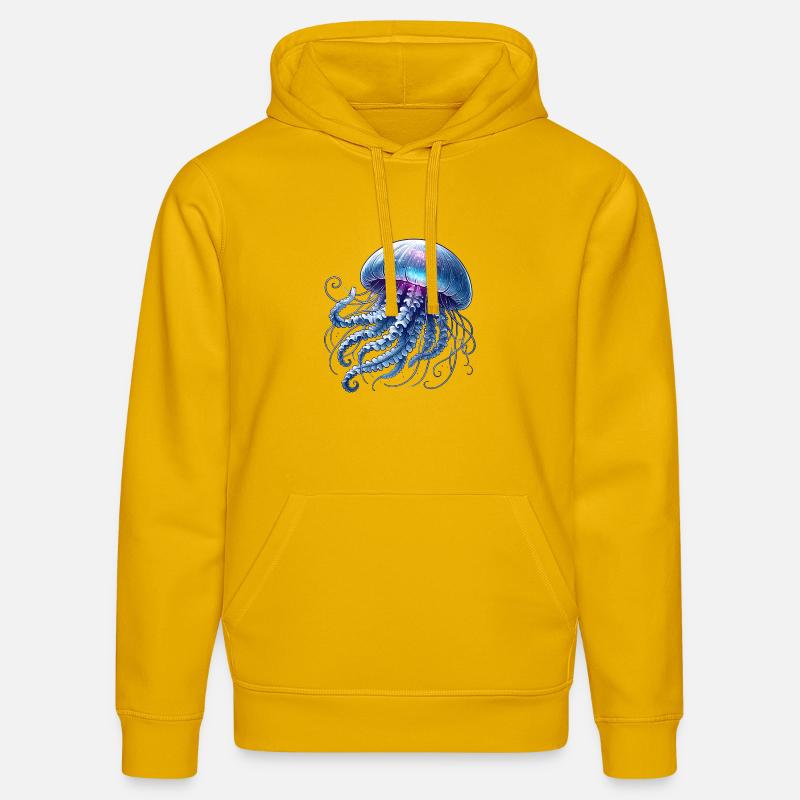 Conception de méduse - Sweat à capuche bio DRUMMER Stanley/Stella Unisexe - jaune spectre