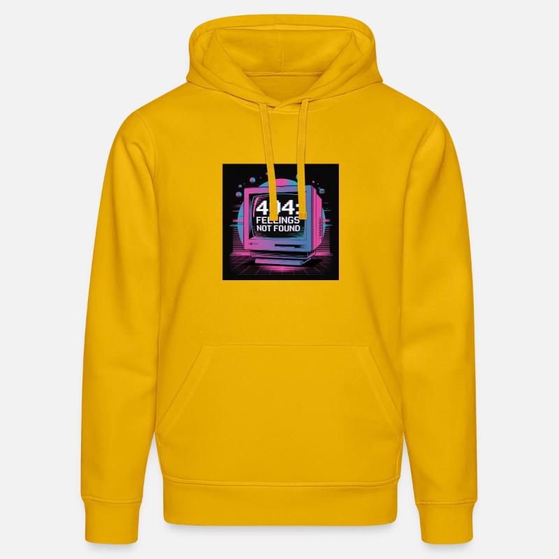 Retro Tech 404 Sentiments Introuvables Design - Sweat à capuche bio DRUMMER Stanley/Stella Unisexe - jaune spectre