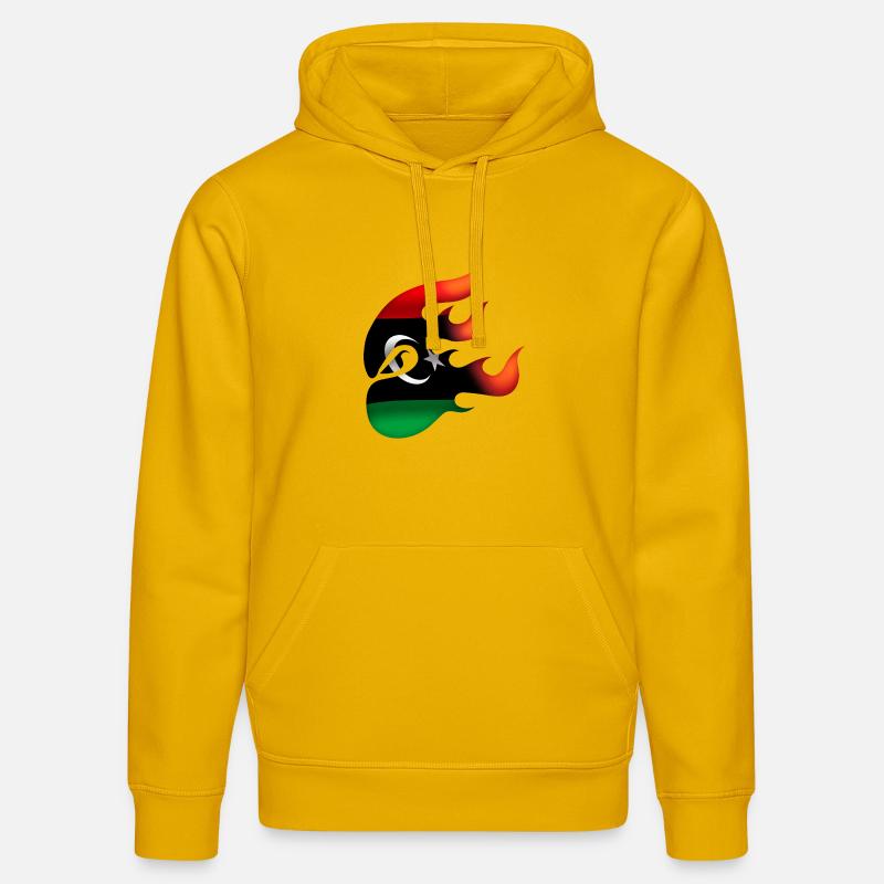 Drapeau de la Libye - Libye - Ninja - Sweat à capuche bio DRUMMER Stanley/Stella Unisexe - jaune spectre