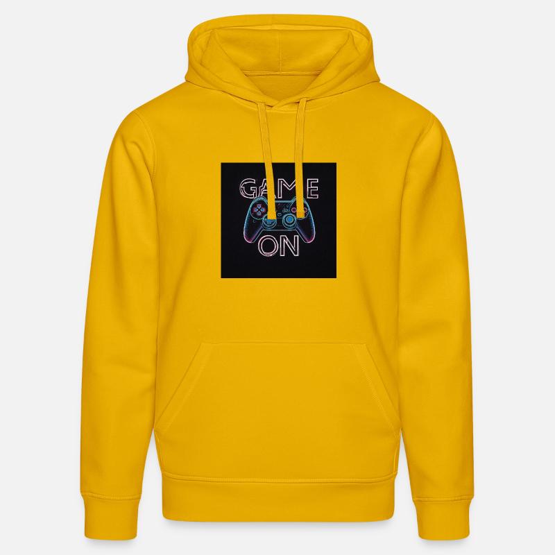 Conception de manette de jeu néon - Sweat à capuche bio DRUMMER Stanley/Stella Unisexe - jaune spectre