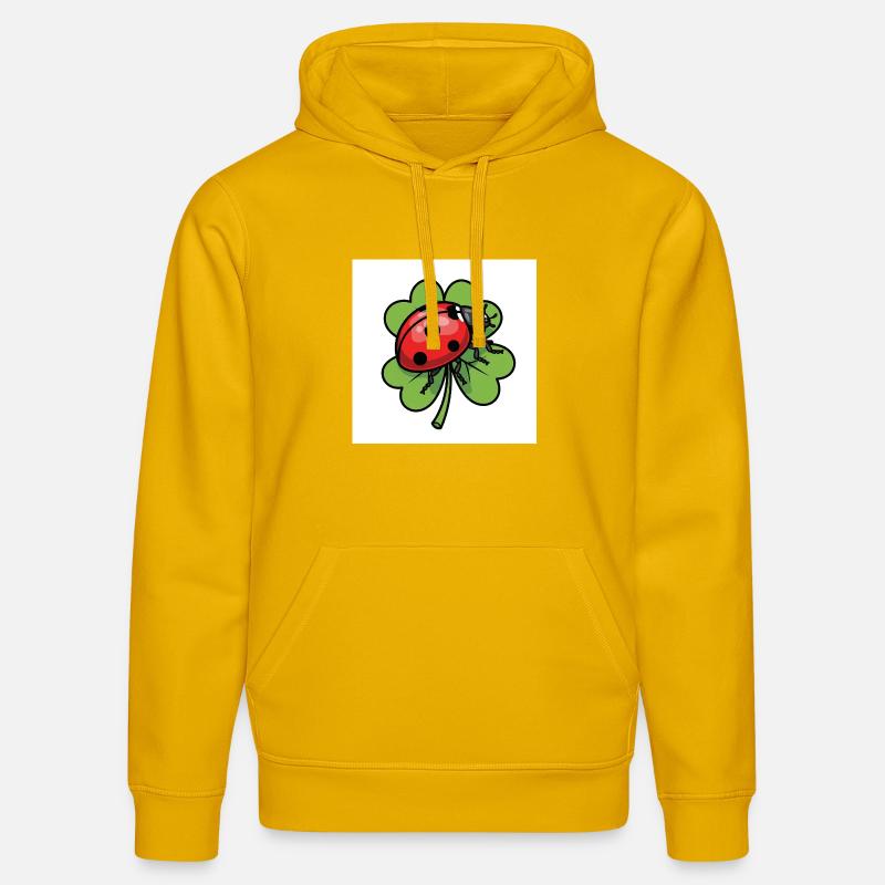 Trèfle avec motif coccinelle - Sweat à capuche bio DRUMMER Stanley/Stella Unisexe - jaune spectre