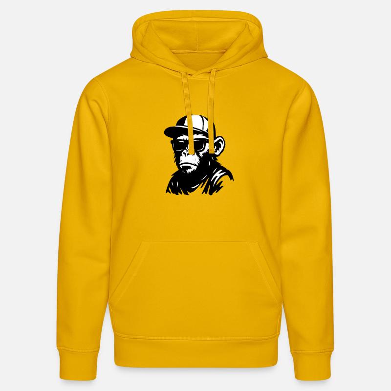 Conception de graffiti de singe urbain - Sweat à capuche bio DRUMMER Stanley/Stella Unisexe - jaune spectre