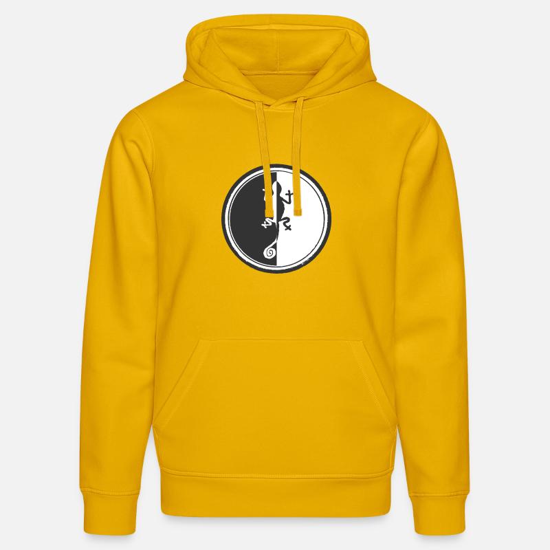Design caméléon noir et blanc - Sweat à capuche bio DRUMMER Stanley/Stella Unisexe - jaune spectre