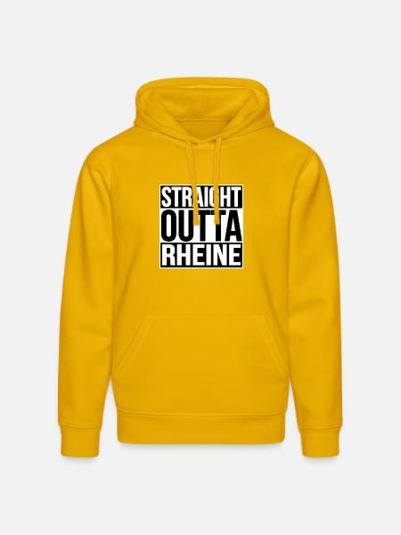STRAIGHT OUTTA RHEINE - Stanley/Stella DRUMMER Unisex Organic Hoodie - spectra yellow