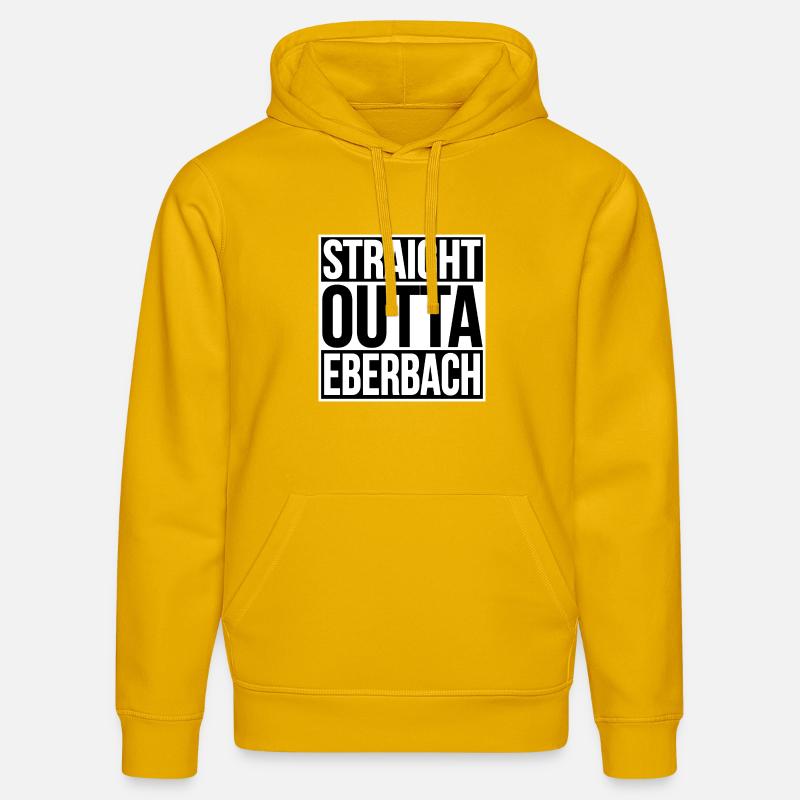 Slogan Typo Eberbach - Sweat à capuche bio DRUMMER Stanley/Stella Unisexe - jaune spectre