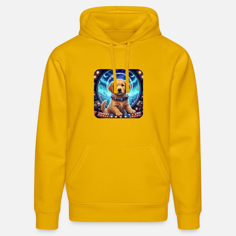 Astronaute chiot avec un casque spatial - Sweat à capuche bio DRUMMER Stanley/Stella Unisexe - jaune spectre