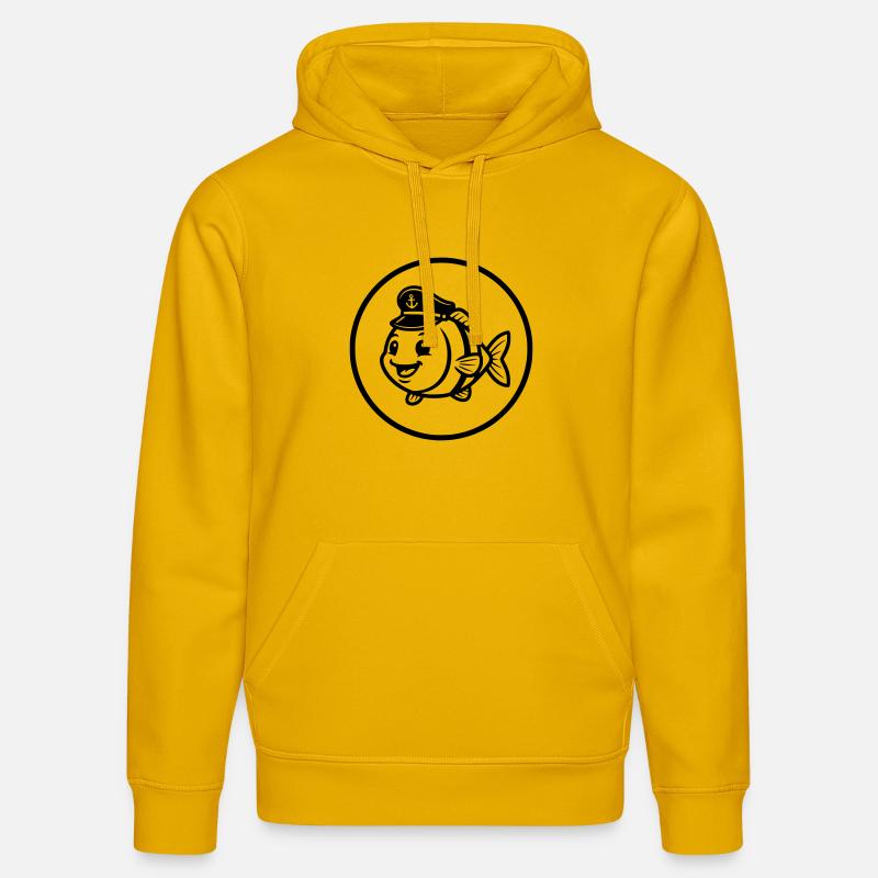Drôle de Poisson Capitaine Casquette BD - Sweat à capuche bio DRUMMER Stanley/Stella Unisexe - jaune spectre
