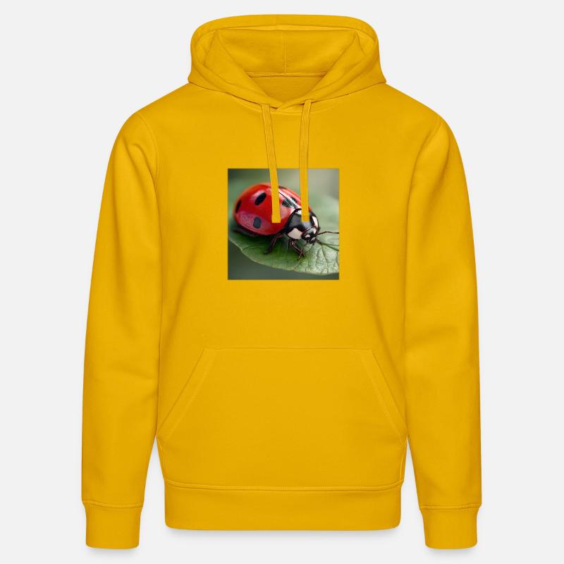 Lucky Charm Ladybug Macro Nature Design - Sweat à capuche bio DRUMMER Stanley/Stella Unisexe - jaune spectre