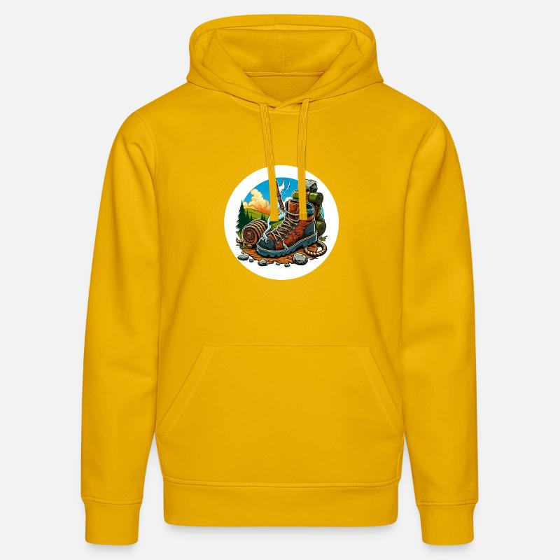 Qualmender Wanderschuh - Stanley/Stella Unisex Bio-Hoodie DRUMMER  - Spektralgelb