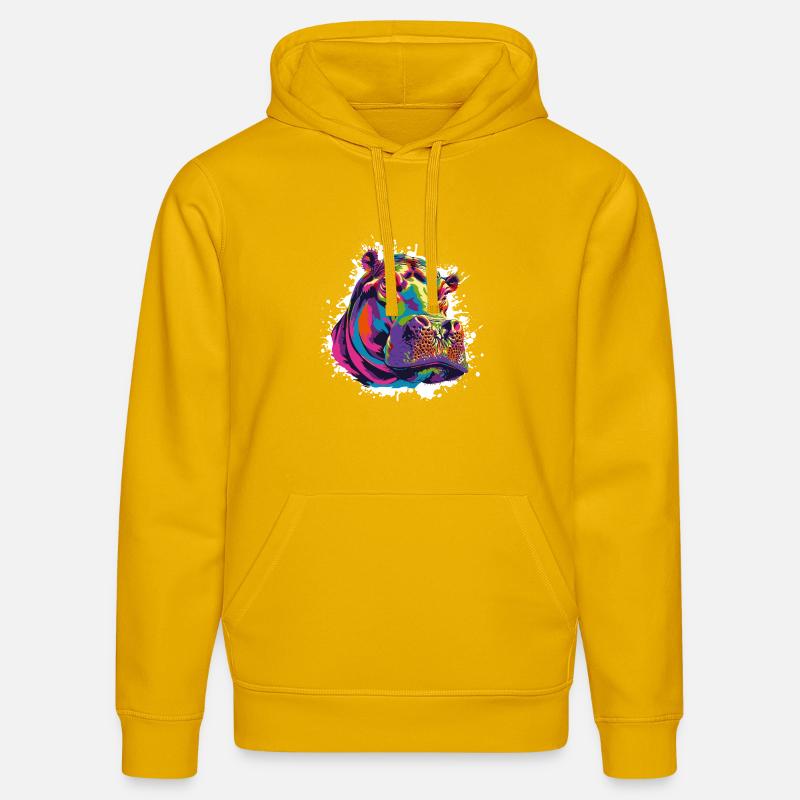 Nilpferd Kunst Comic - Stanley/Stella Unisex Bio-Hoodie DRUMMER - Spektralgelb