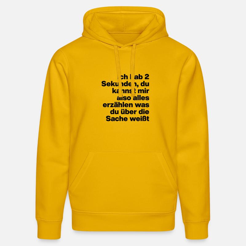 2 SECONDES, T’ES STUPIDE ? SARCASME, COQUIN - Sweat à capuche bio DRUMMER Stanley/Stella Unisexe - jaune spectre