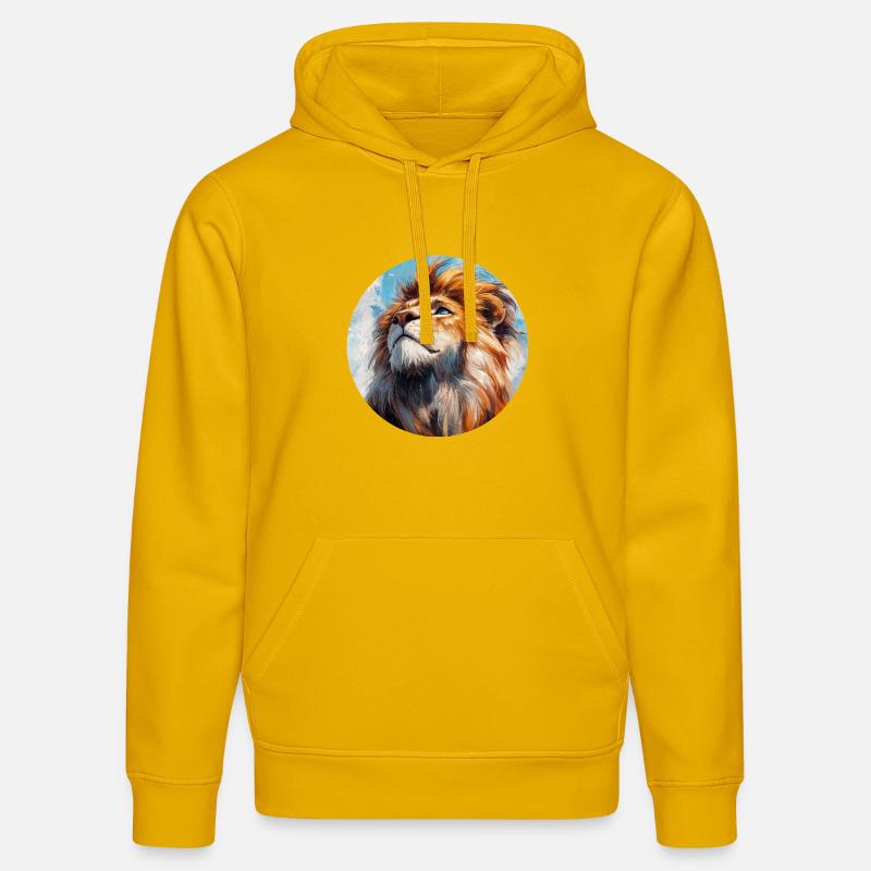 Design de Lion - Sweat à capuche bio DRUMMER Stanley/Stella Unisexe - jaune spectre