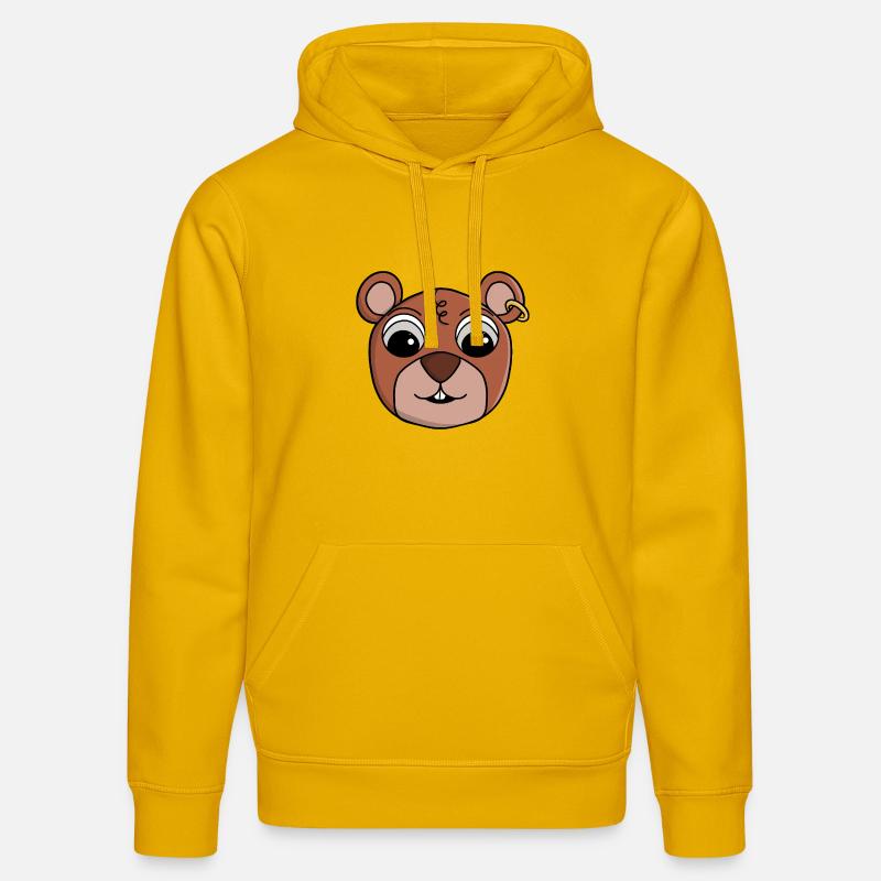 Visage d’Animal Espiègle et Joyeux - Sweat à capuche bio DRUMMER Stanley/Stella Unisexe - jaune spectre