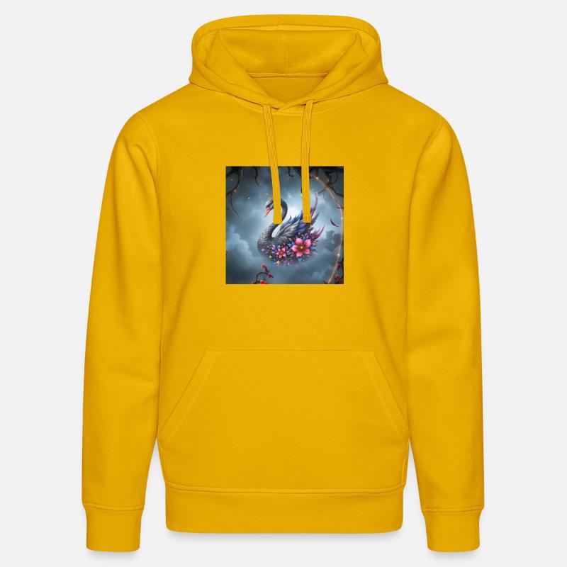 Cygne Floral Céleste - Sweat à capuche bio DRUMMER Stanley/Stella Unisexe - jaune spectre