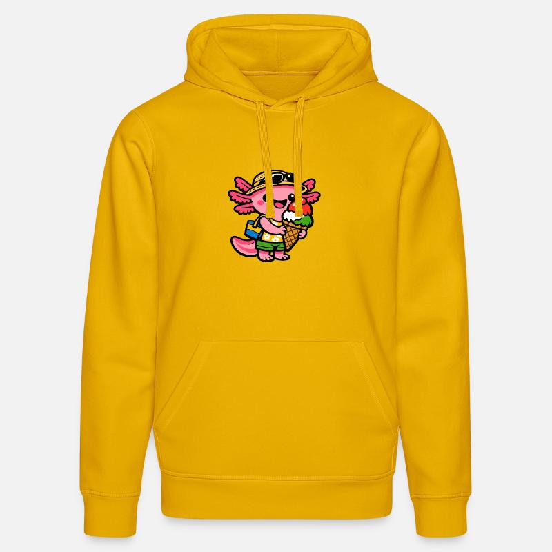 Créature de Glace Ensoleillée avec Chapeau - Sweat à capuche bio DRUMMER Stanley/Stella Unisexe - jaune spectre