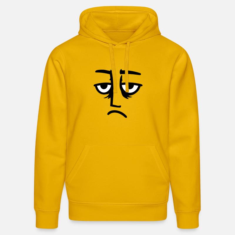 Grumpy sad disappointed face funny - Stanley/Stella DRUMMER Unisex Organic Hoodie - spectra yellow